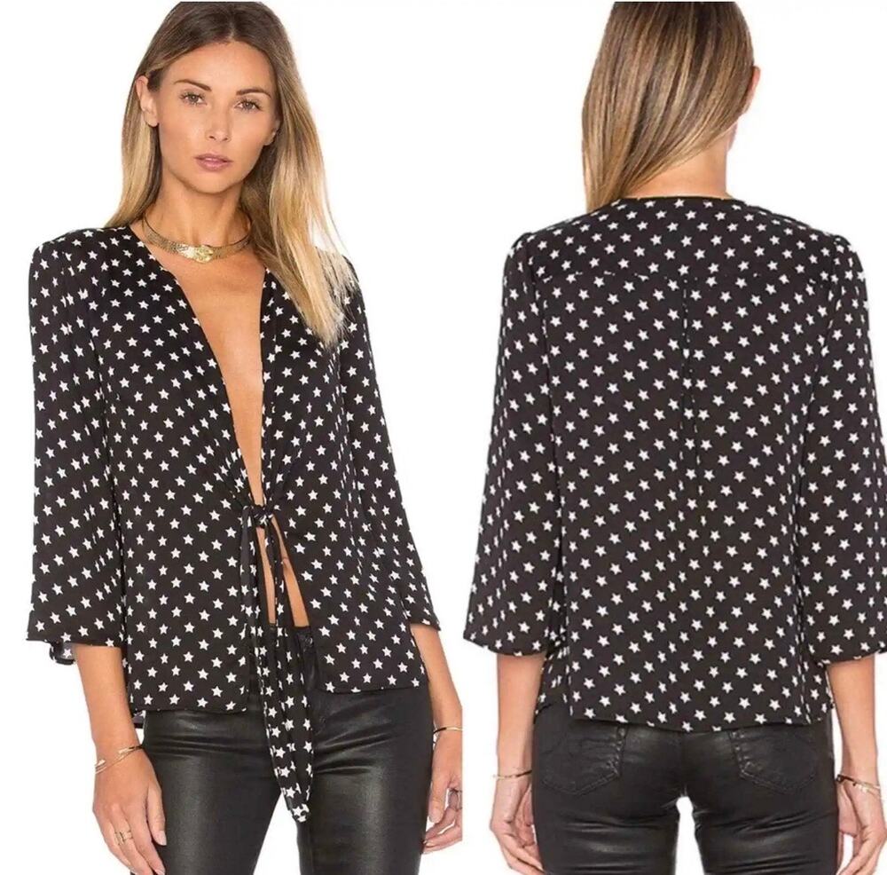 revolve L’ Academie low knot star print blouse Size XS